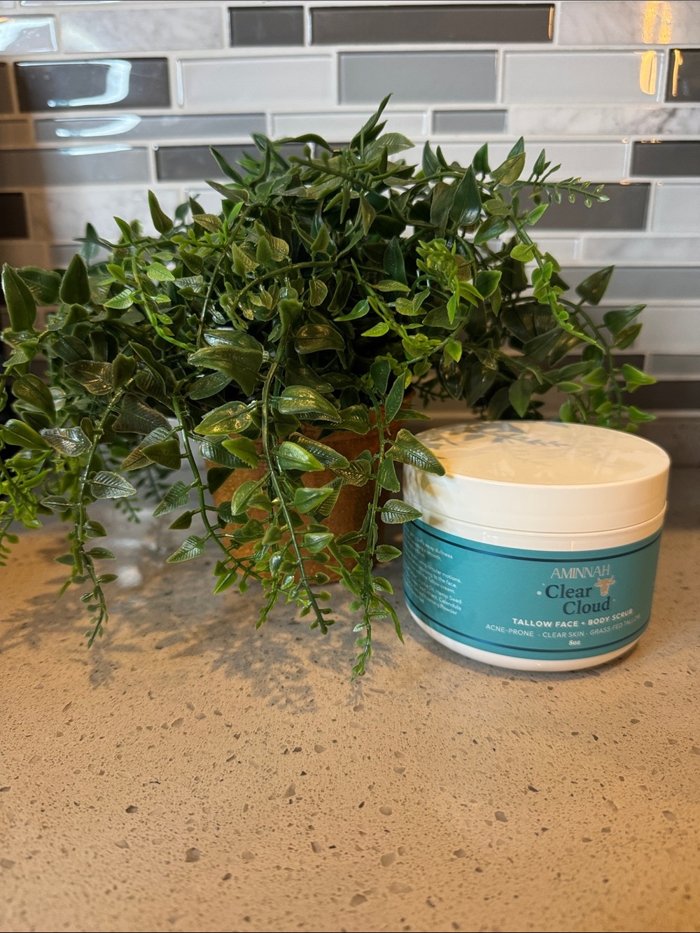 AMINNAH - Clear Cloud Tallow Face & Body Scrub (dark teal)